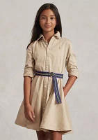 Belted Cotton Chino Shirtdress