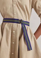 Belted Cotton Chino Shirtdress