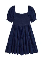 Girls 7-16 Smocked Cotton Jersey Dress