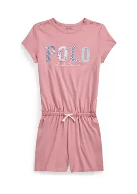 Girls 7-16 Mixed Logo Cotton Jersey Romper