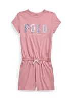 Girls 7-16 Mixed Logo Cotton Jersey Romper