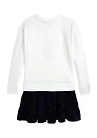 Girls 7-16 Big Pony Corduroy-Skirt Fleece Dress