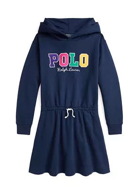 Girls 7-16 Corduroy-Logo Fleece Hoodie Dress