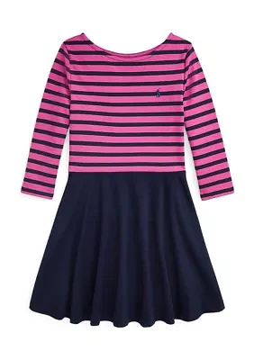 Girls 7-16 Striped Ponte Dress