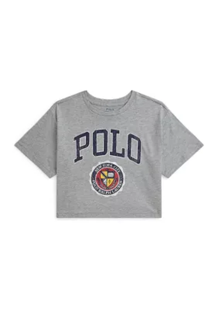 Girls 7-16 Logo Crest Cotton Jersey Boxy Tee