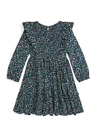 Girls 7-16 Floral Smocked Cotton Jersey Dress