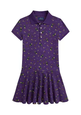 Girls 7-16 Polo Bear Stretch Mesh Dress