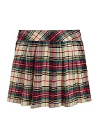 Girls 7-16 Plaid Pleated Cotton Twill Skirt