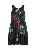 Girls 7-16 Patchwork Plaid Flannel Dress