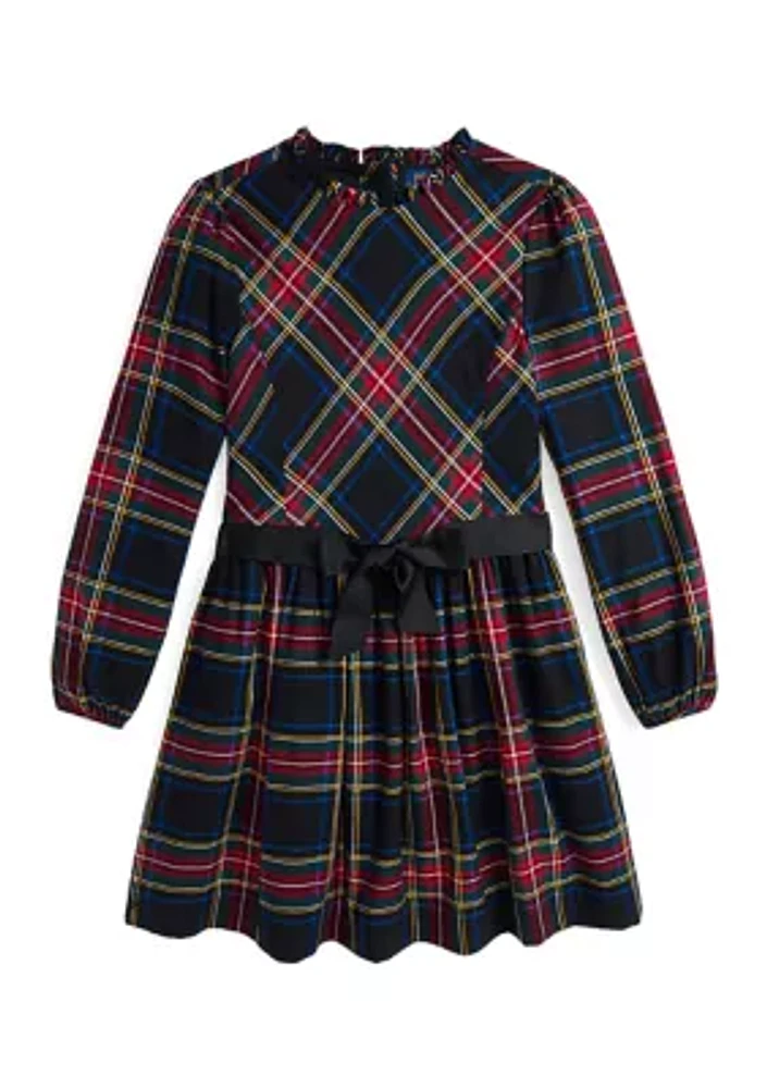 Girls 7-16 Plaid Cotton Sateen Dress