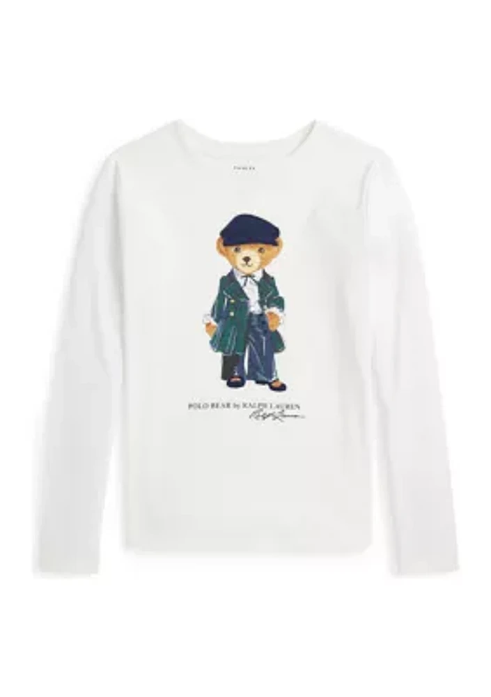 Girls 7-16 Polo Bear Cotton Jersey Long Sleeve T-Shirt