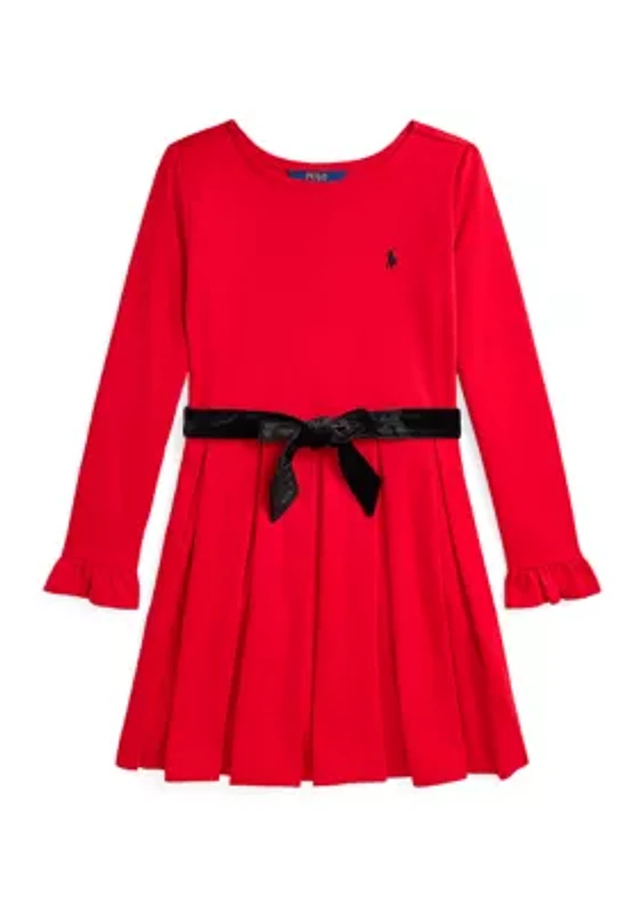 Girls 7-16 Pleated Ponte Dress