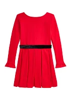 Girls 7-16 Pleated Ponte Dress