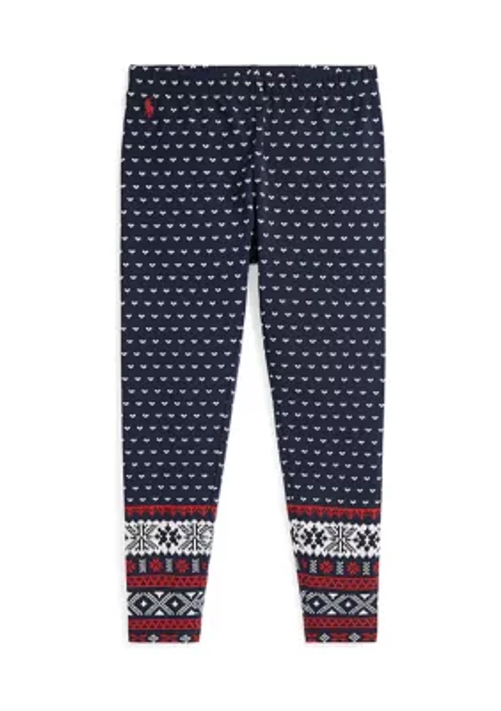 Girls 7-16 Fair Isle Stretch Jersey Leggings