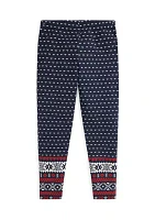 Girls 7-16 Fair Isle Stretch Jersey Leggings