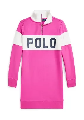 Girls 7-16 Logo French Terry 1/4 Zip Dress