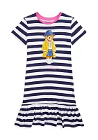 Girls 7-16 Striped Polo Bear Cotton Jersey Dress