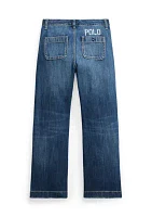 Girls 7-16 Logo Wide Leg Jeans