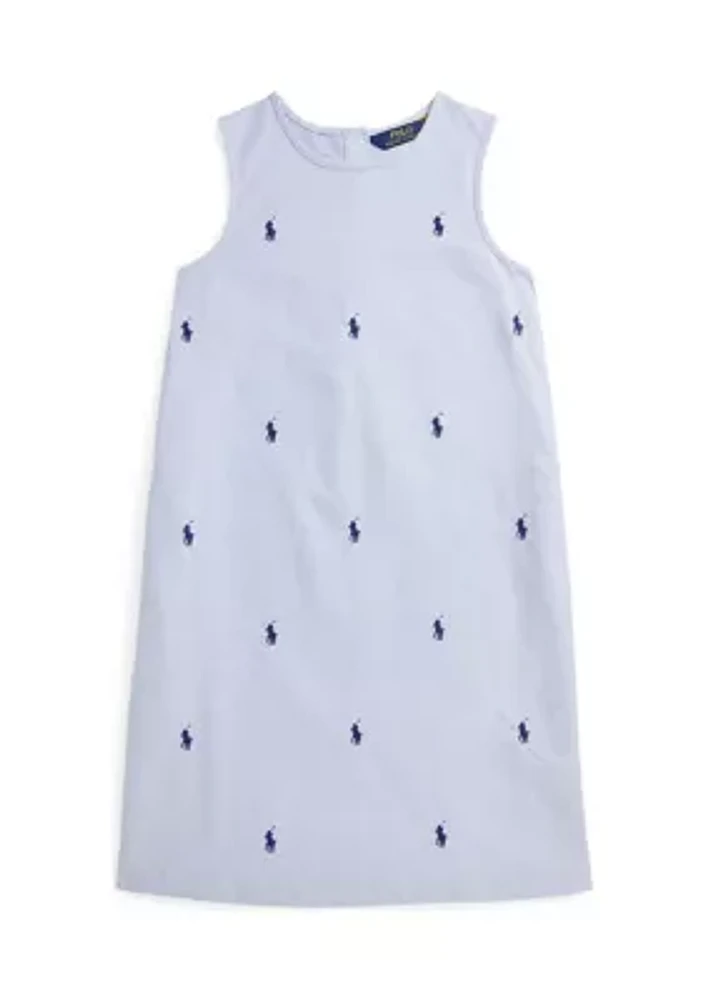 Girls 7-16 Polo Pony Cotton Oxford Dress