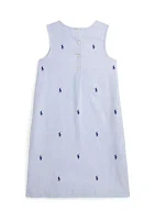 Girls 7-16 Polo Pony Cotton Oxford Dress