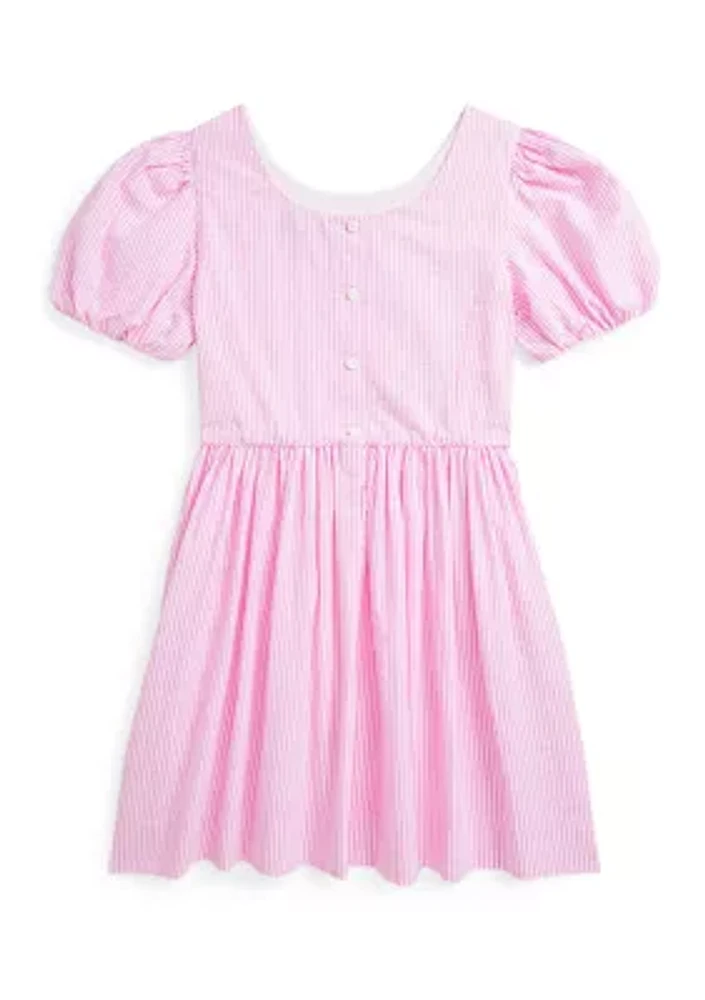 Girls 7-16 Striped Cotton Seersucker Dress