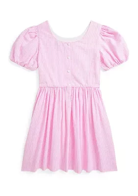 Girls 7-16 Striped Cotton Seersucker Dress