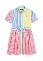 Girls 7-16 Striped Cotton Fun Shirtdress