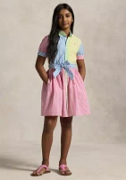 Girls 7-16 Striped Cotton Fun Shirtdress