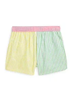 Girls 7-16 Striped Cotton Fun Shorts