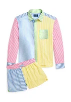 Girls 7-16 Striped Cotton Fun Shorts