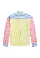 Girls 7-16 Striped Cotton Boxy Fun Shirt