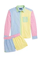 Girls 7-16 Striped Cotton Boxy Fun Shirt