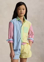 Girls 7-16 Striped Cotton Boxy Fun Shirt