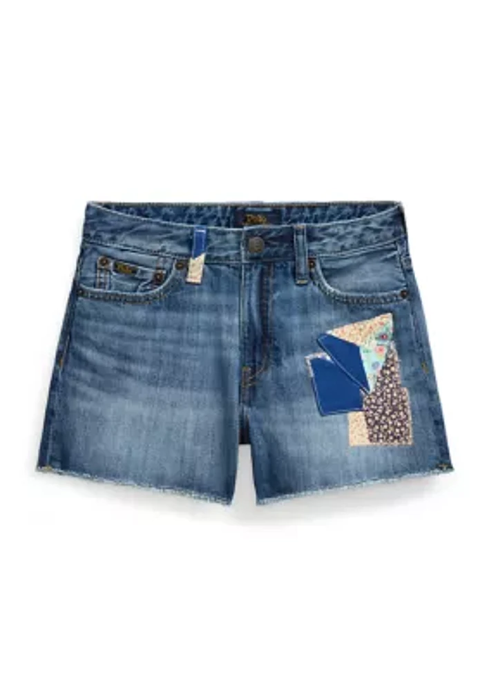 Girls 7-16 Distressed Cotton Denim Shorts