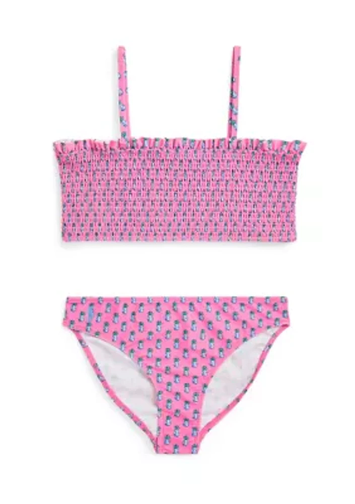 Girls 7-16 Pineapple Print Two Piece Swimsuit