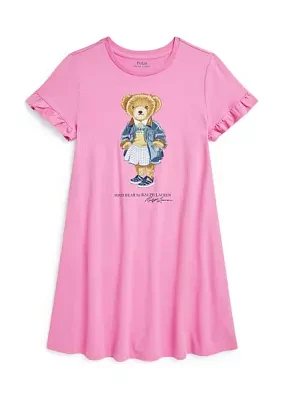 Girls 7-16 Polo Bear Cotton Jersey Dress