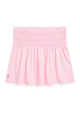 Girls 7-16 Smocked Cotton Jersey Skirt