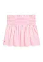 Girls 7-16 Smocked Cotton Jersey Skirt