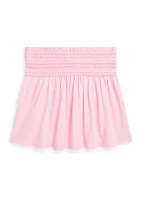 Girls 7-16 Smocked Cotton Jersey Skirt