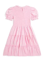 Girls 7-16 Smocked Cotton Jersey Dress