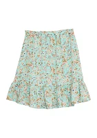 Girls 7-16 Printed Top and Skirt Set