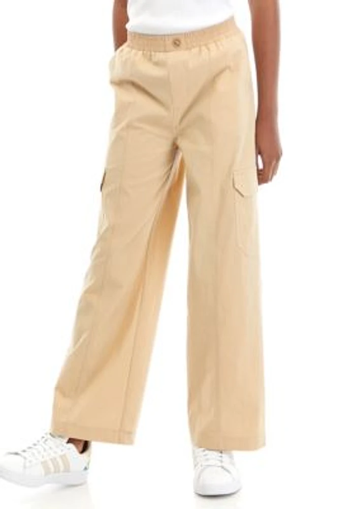 Girls 4-6x Solid Cargo Pants