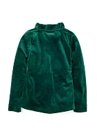 Girls 7-16 Little Skipper Ruffle Velvet Sweatshirt