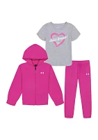 Girls 4-6x Full Zip Hoodie Set