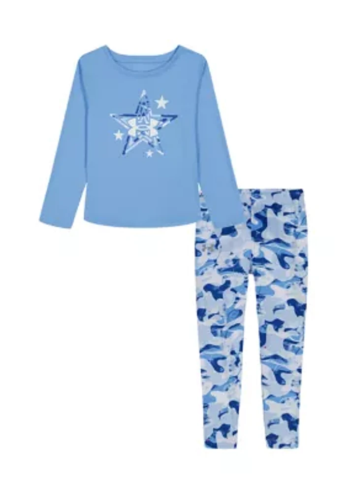 Girls 4-6x Leggings with Long Sleeve T-Shirt Set