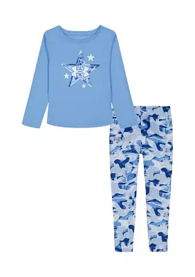 Girls 4-6x Leggings with Long Sleeve T-Shirt Set