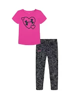 Girls 4-6x Graphic T-Shirt and Printed Leggings Set