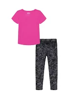 Girls 4-6x Graphic T-Shirt and Printed Leggings Set