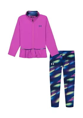 Girls 4-6x Full Zip Jacket and Printed Leggings Set