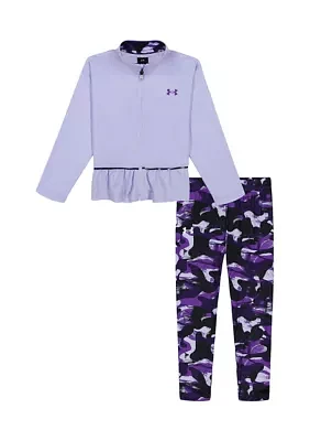 Girls 4-6x Peplum Tricot Jacket and Leggings Set